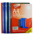 REPORT FILE 4PK A4 RED/BLU/BLK (RF-1585)