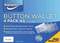 BUTTON WALLET A5 CLEAR 4PK (W-206C)