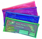FLAT PENCIL CASE PVC NEON ASST (PC-9824)