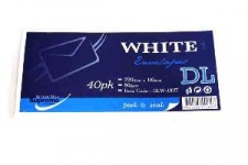 ENVELOPE DL WHITE 40PK (DLW-1827)