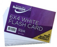 FLASH CARD 6X4 WHITE 50PK (FC-9502)