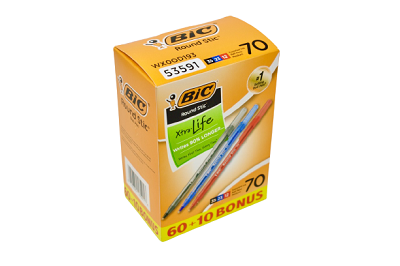BIC 60 + 10 FREE PEN ASSORTED COL (5916)