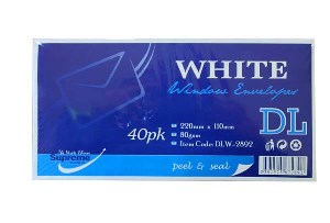 ENVELOPE DL WHITE WINDOW 40PK (DLW-2892)